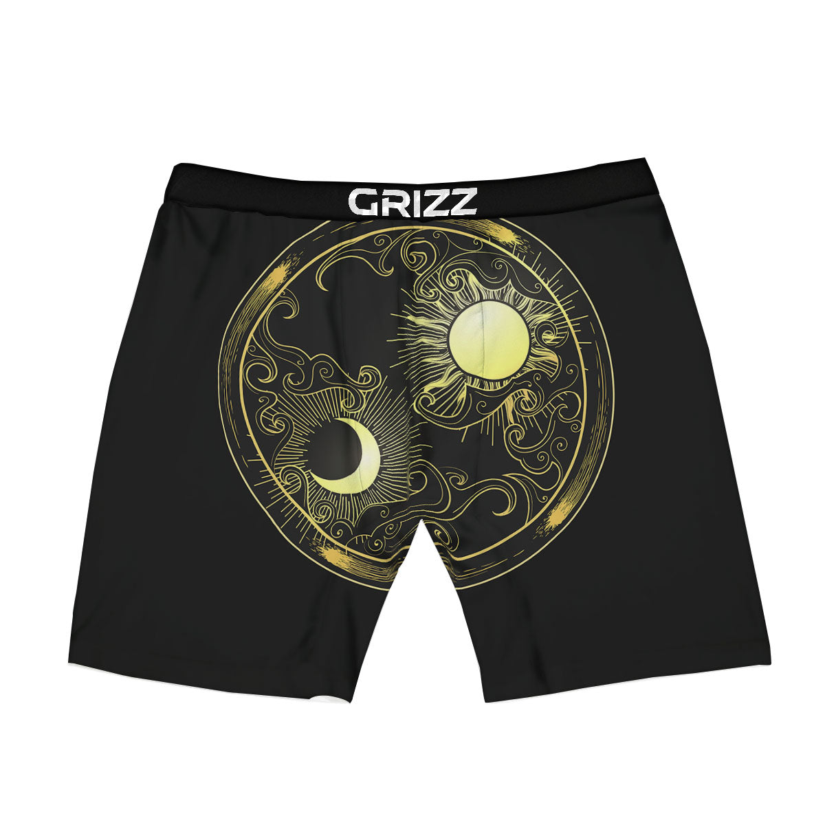 Sun And Gold Moon Print Boxer Briefs-grizzshop