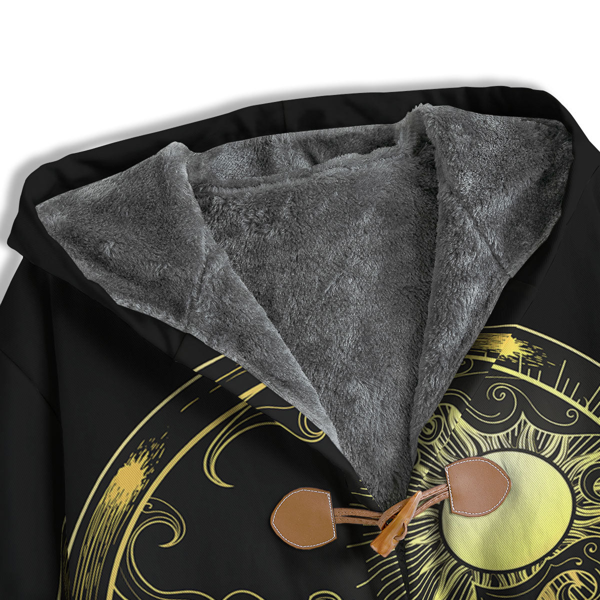 Sun And Gold Moon Print Men's Windbreaker Jacket-grizzshop