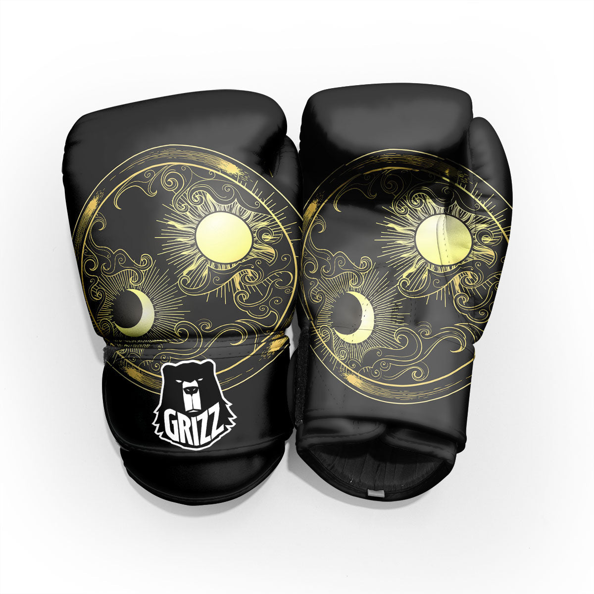 Sun And Gold Moon Print Pro Boxing Glove