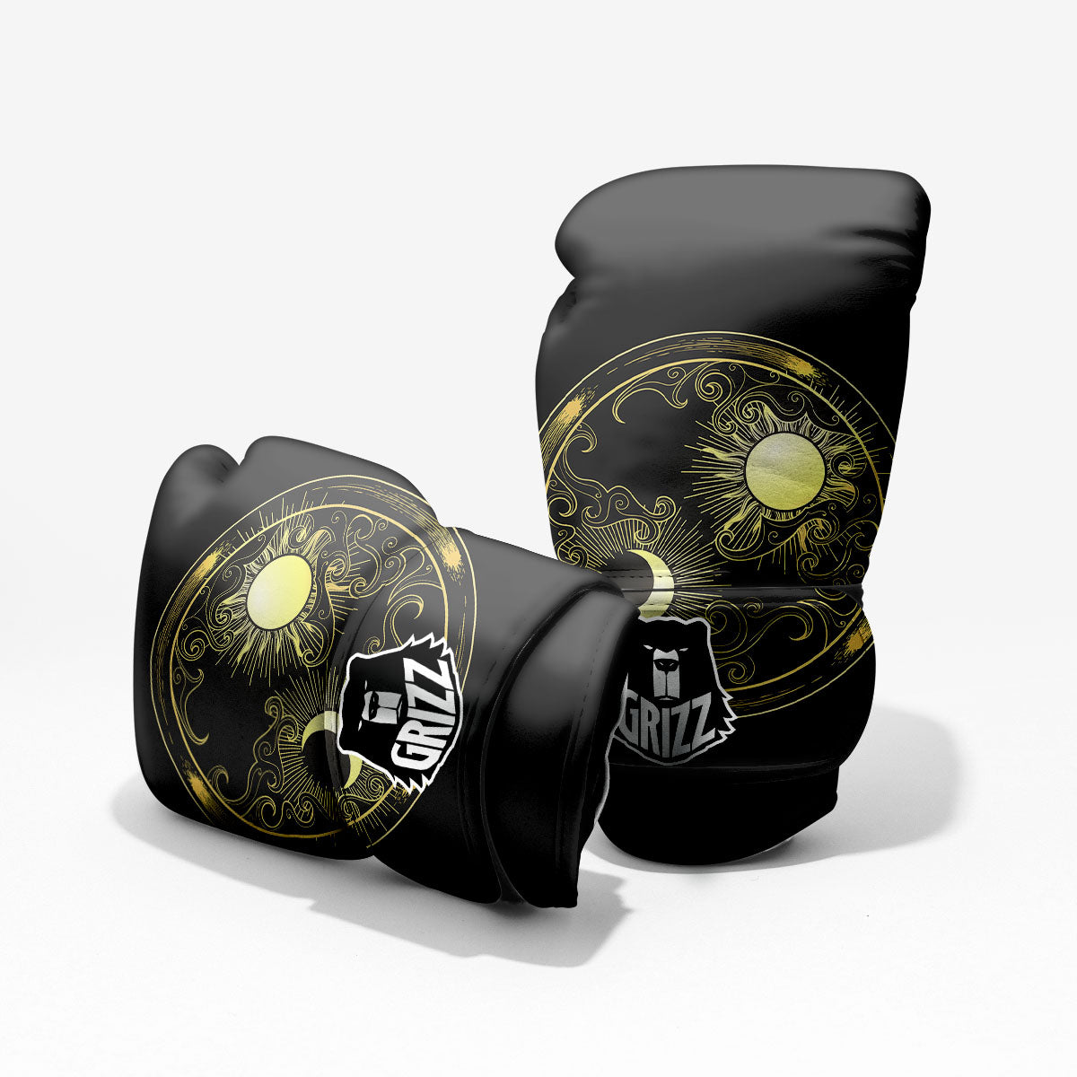 Sun And Gold Moon Print Pro Boxing Glove