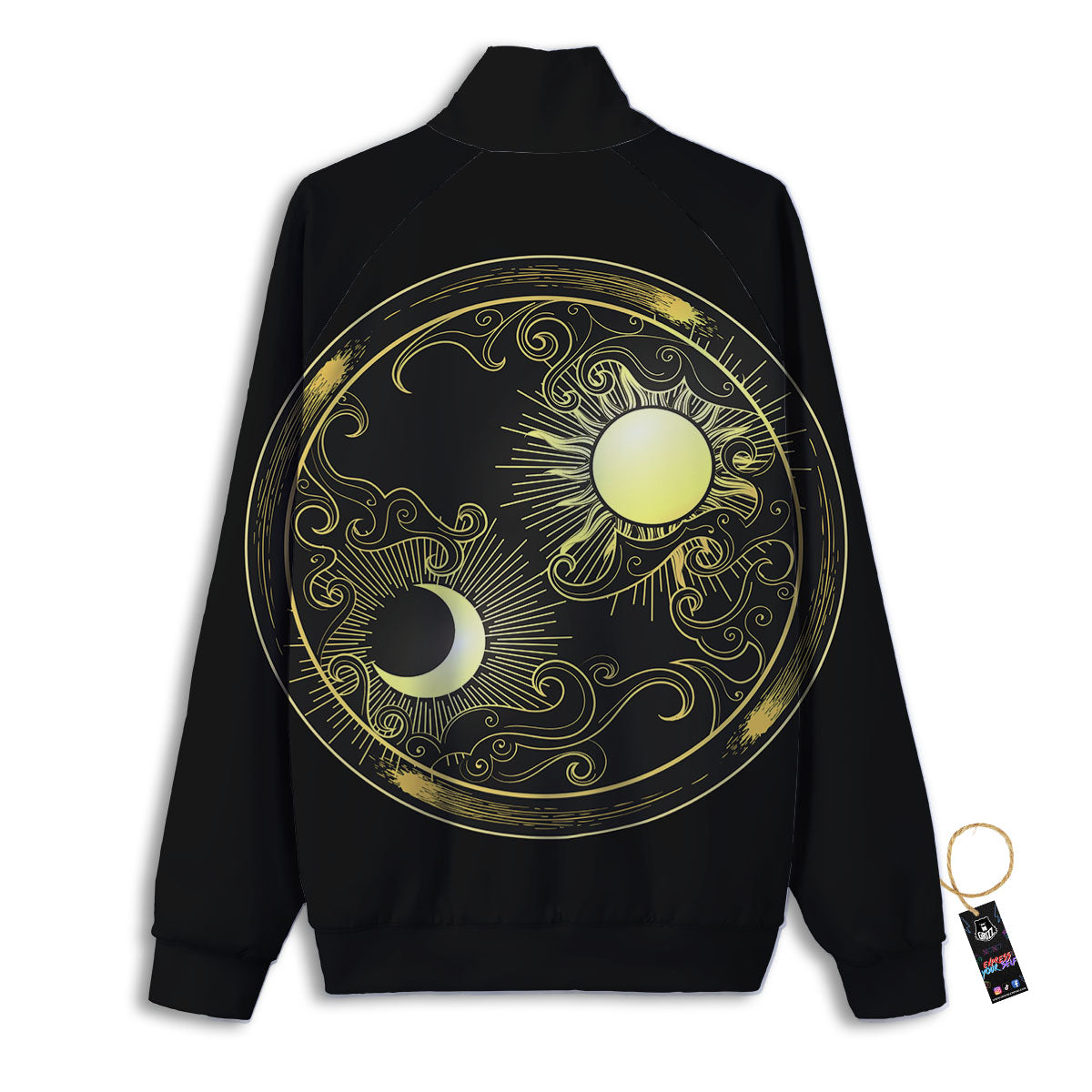 Sun And Gold Moon Print Track Jacket-grizzshop
