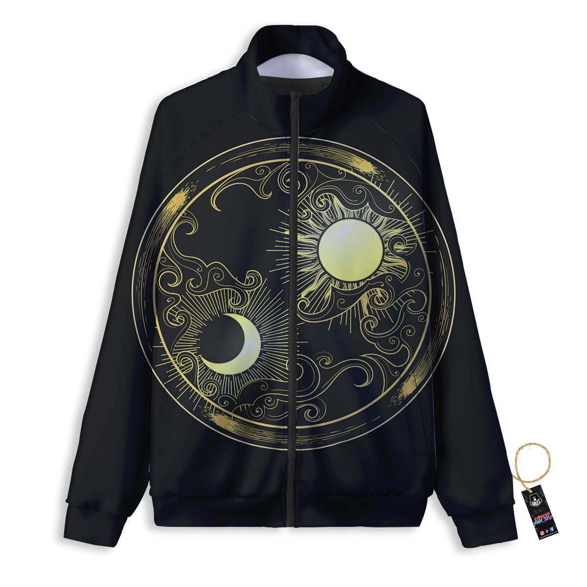 Sun And Gold Moon Print Track Jacket-grizzshop