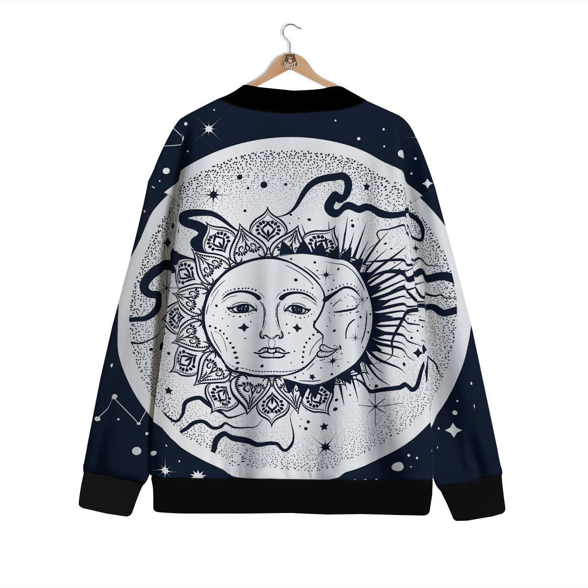 Sun And Moon Bohemian Celestial Print Cardigan-grizzshop