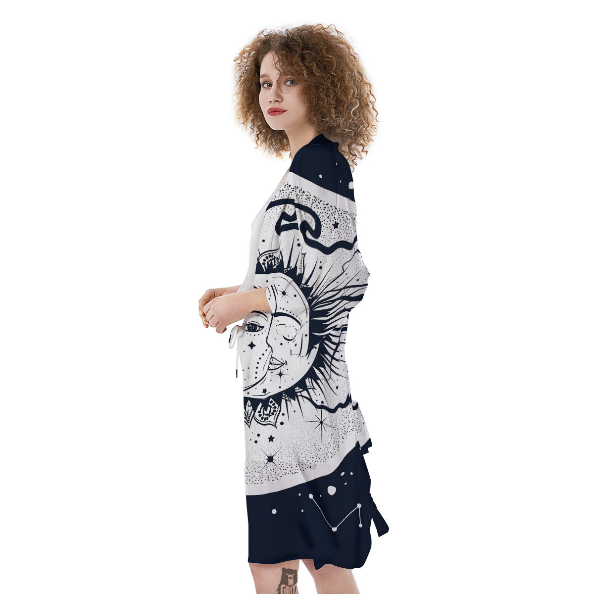 Sun And Moon Bohemian Celestial Print Kimono-grizzshop