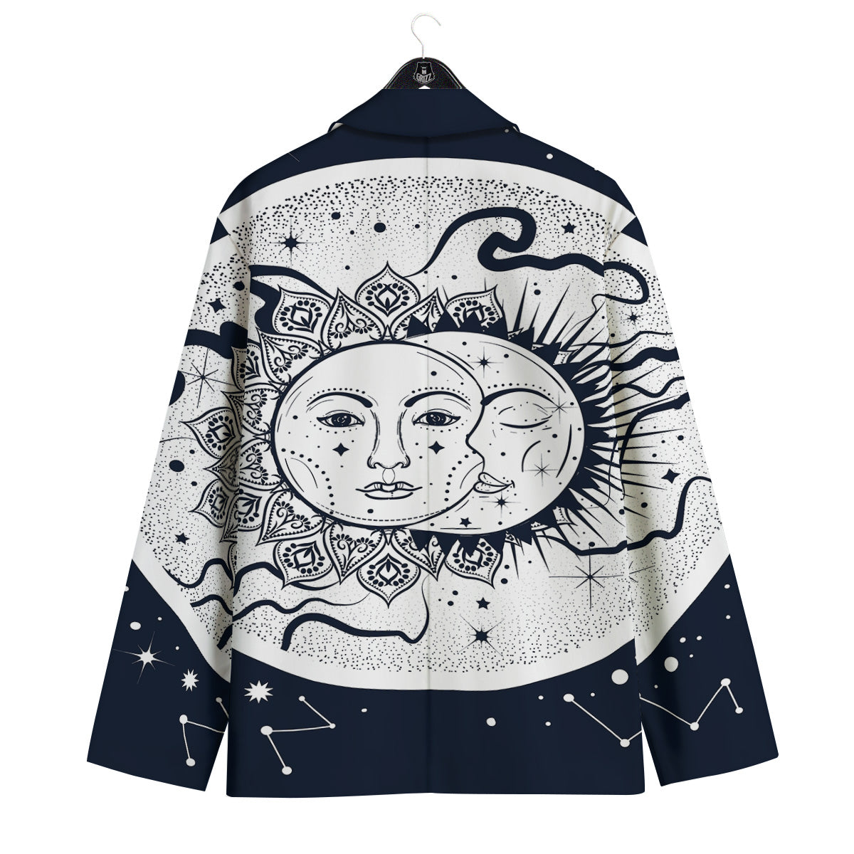 Sun And Moon Bohemian Celestial Print Men's Sport Coat-grizzshop
