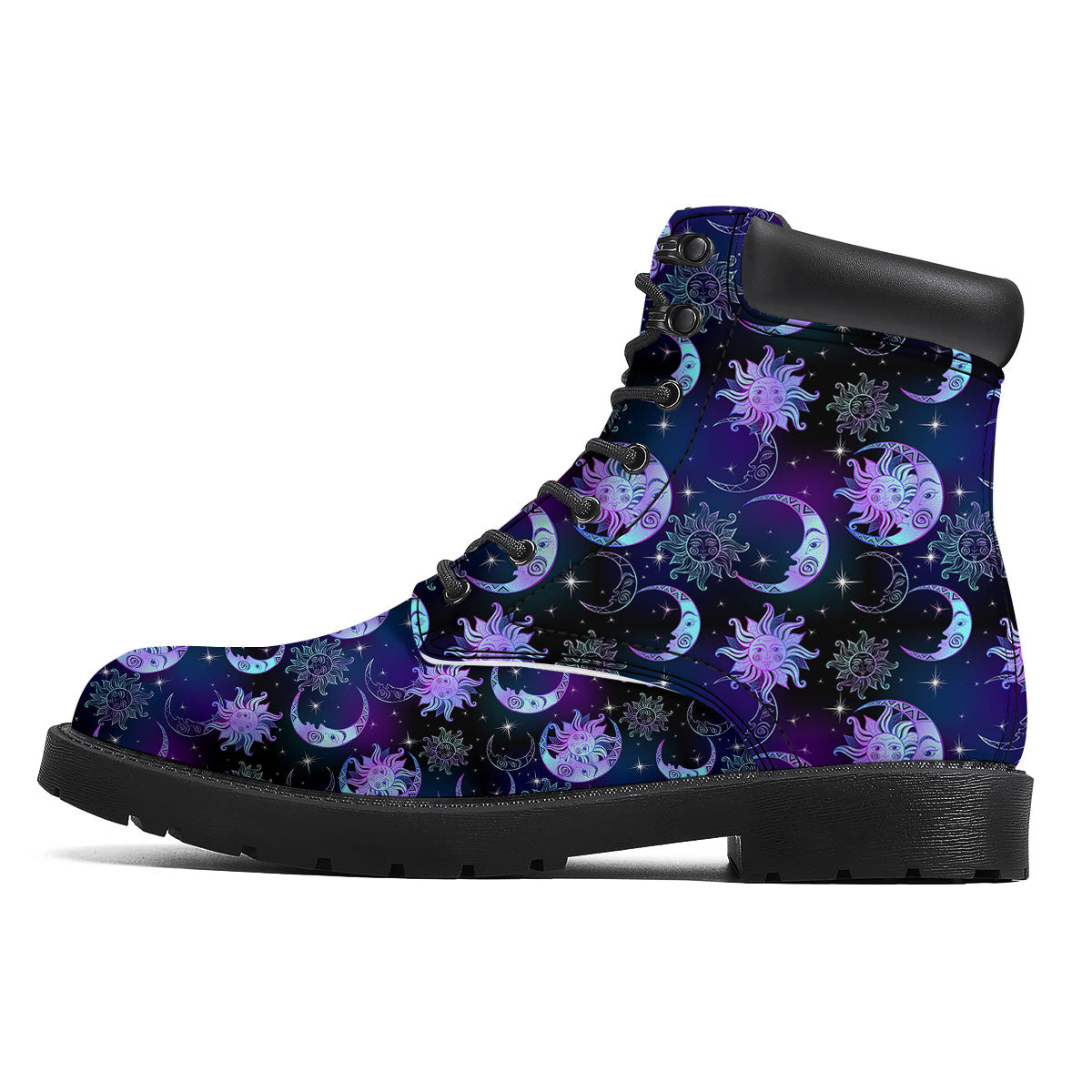 Sun And Moon Galaxy Celestial Print Boots-grizzshop