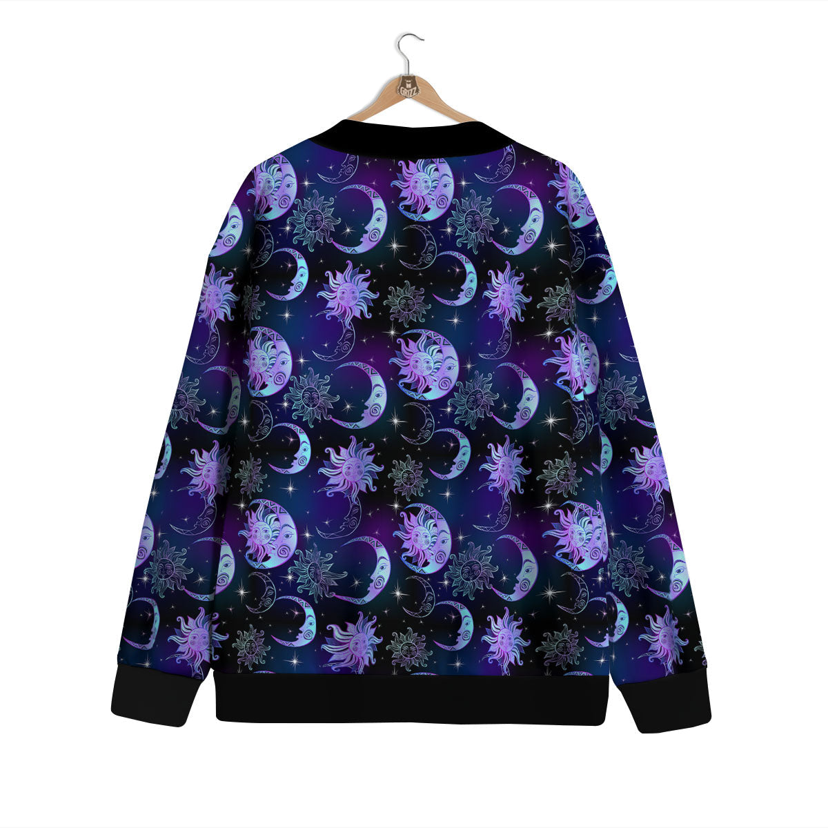 Sun And Moon Galaxy Celestial Print Cardigan-grizzshop