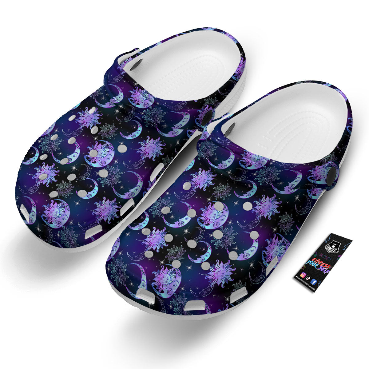 Sun And Moon Galaxy Celestial Print Clog-grizzshop