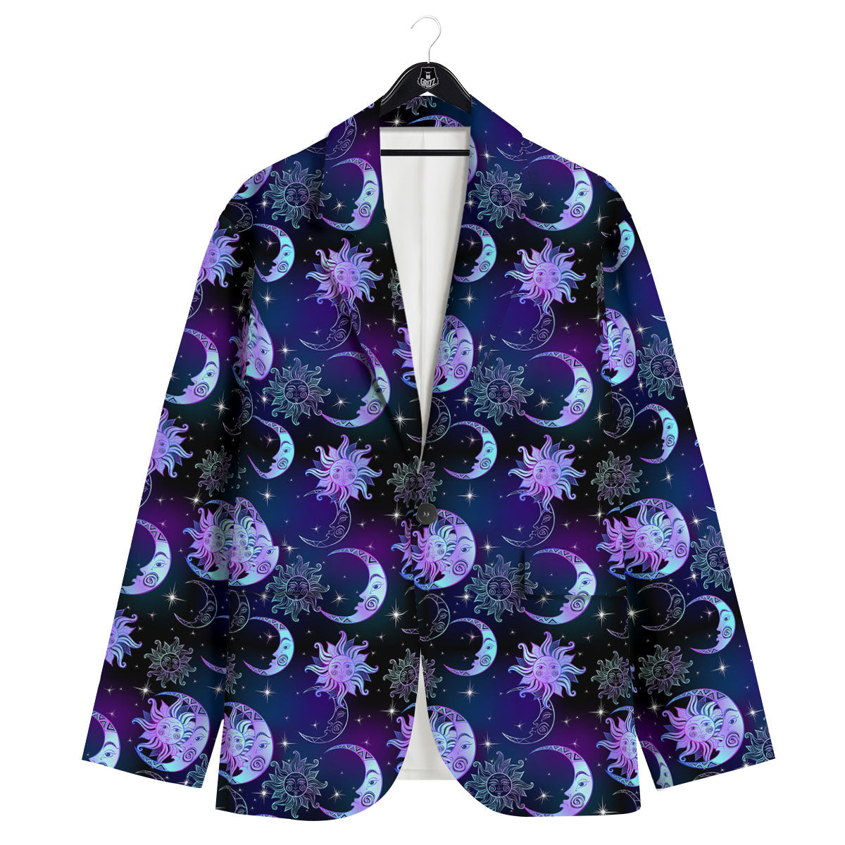 Sun And Moon Galaxy Celestial Print Men's Sport Coat-grizzshop