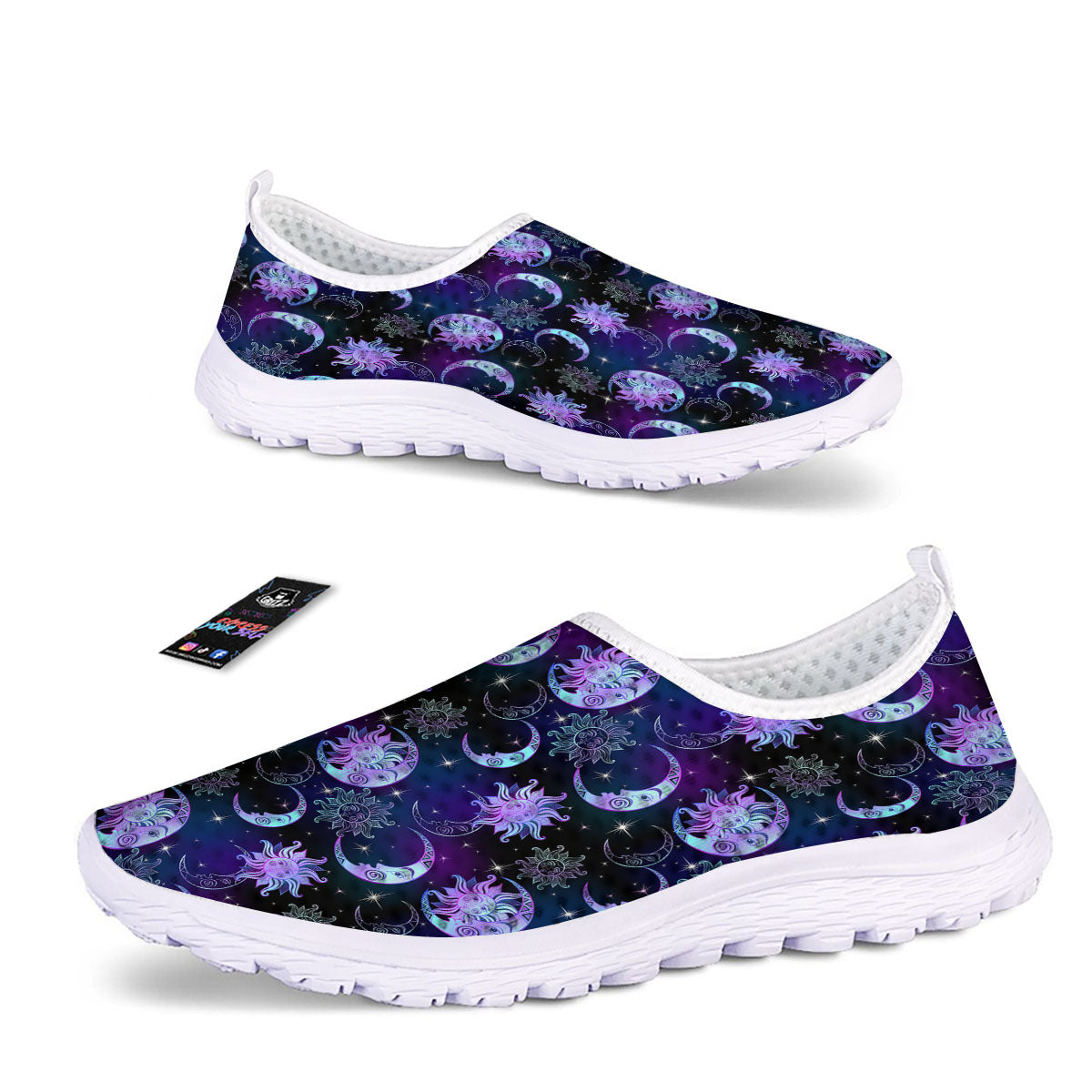 Sun And Moon Galaxy Celestial Print Nurse Shoes-grizzshop