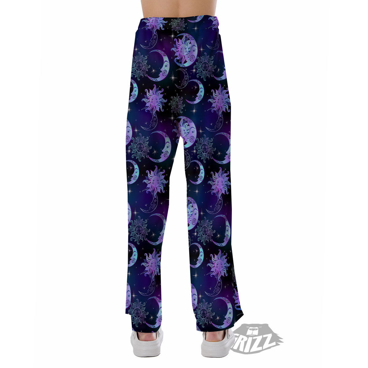 Sun And Moon Galaxy Celestial Print Pajama Pants-grizzshop