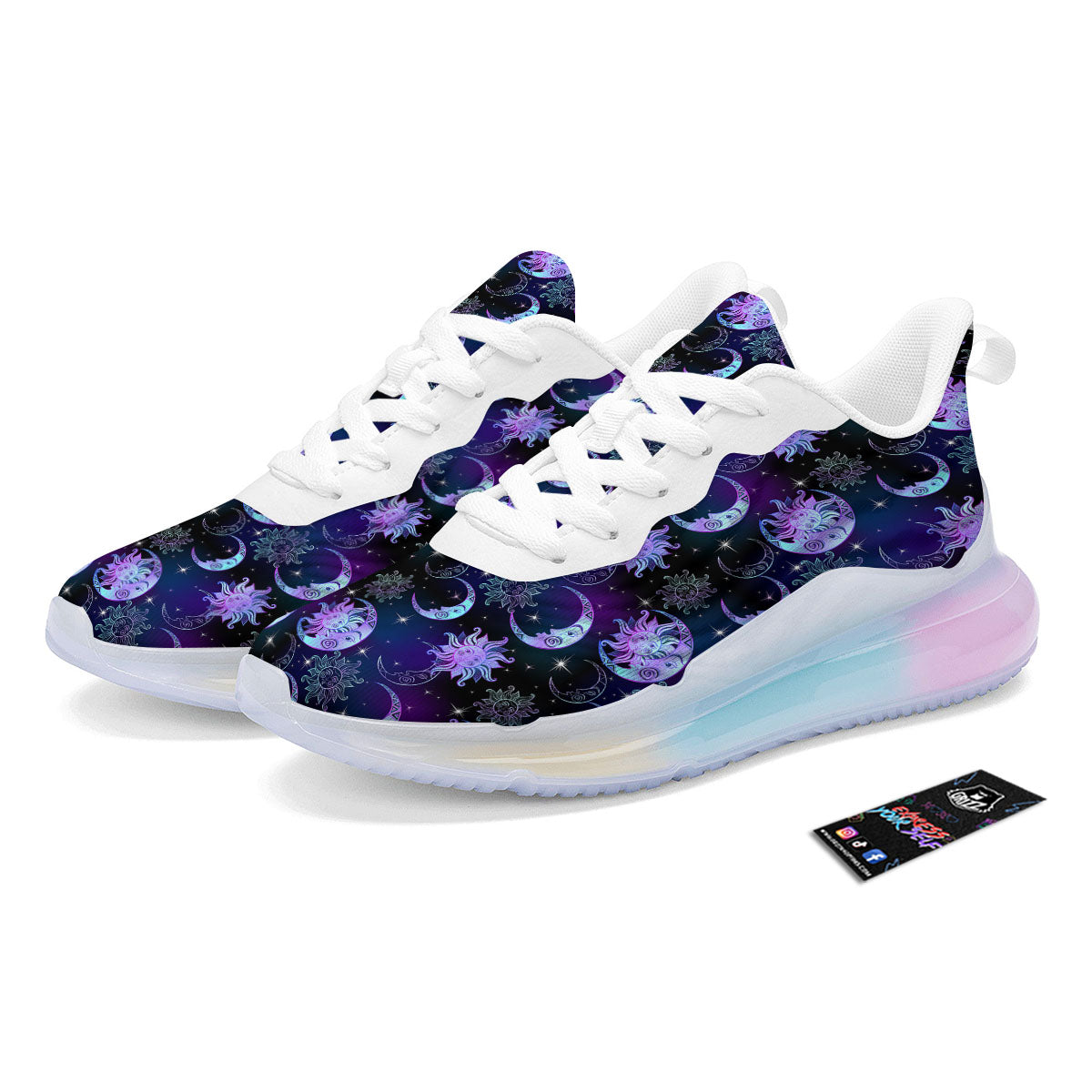 Sun And Moon Galaxy Celestial Print Running Sneakers-grizzshop