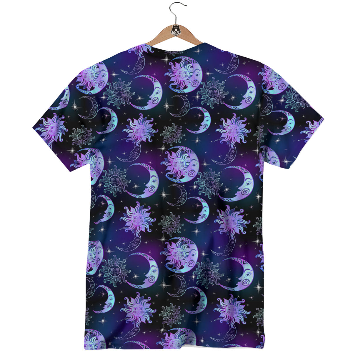 Sun And Moon Galaxy Celestial Print T-Shirt-grizzshop