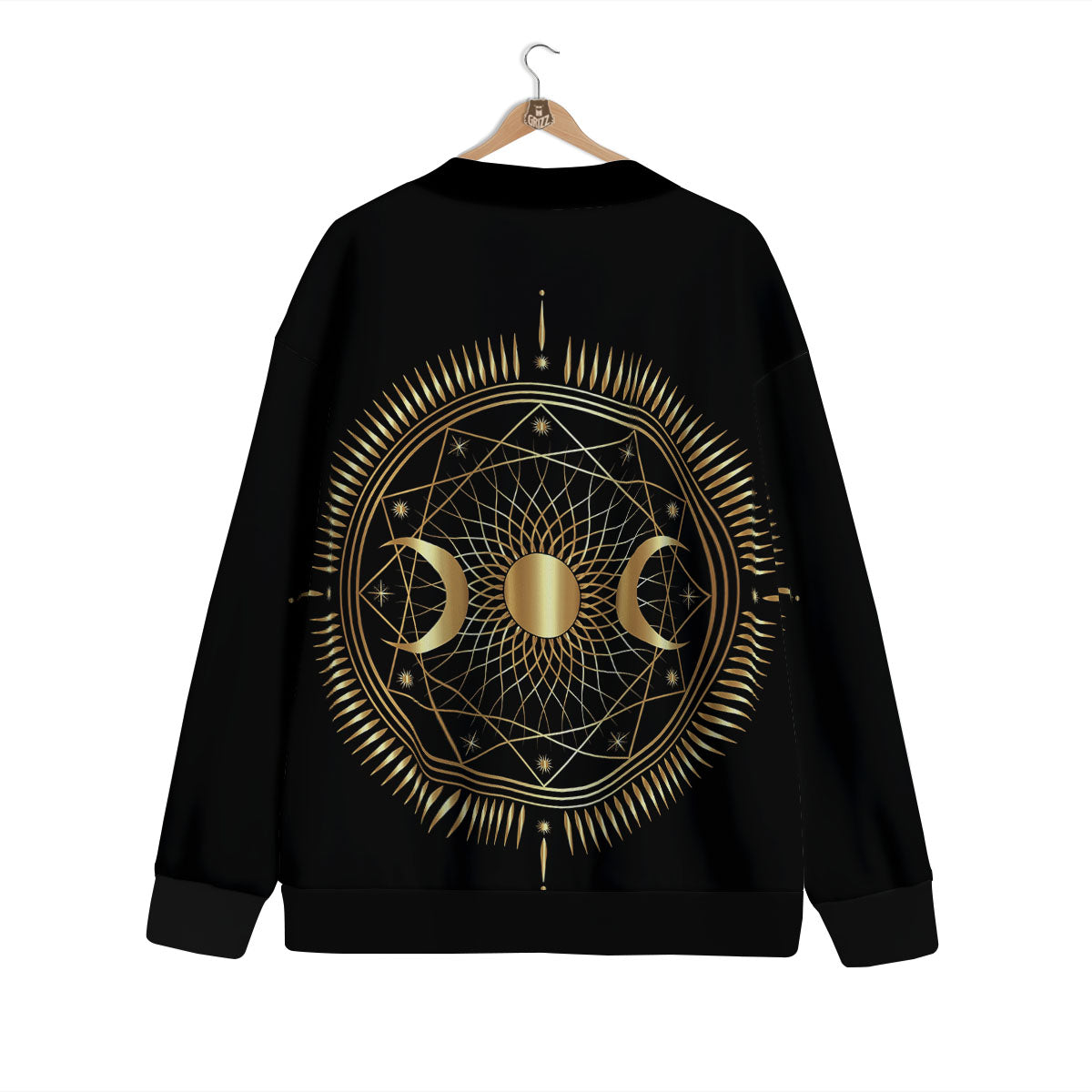 Sun And Moon Geometric Celestial Print Cardigan-grizzshop