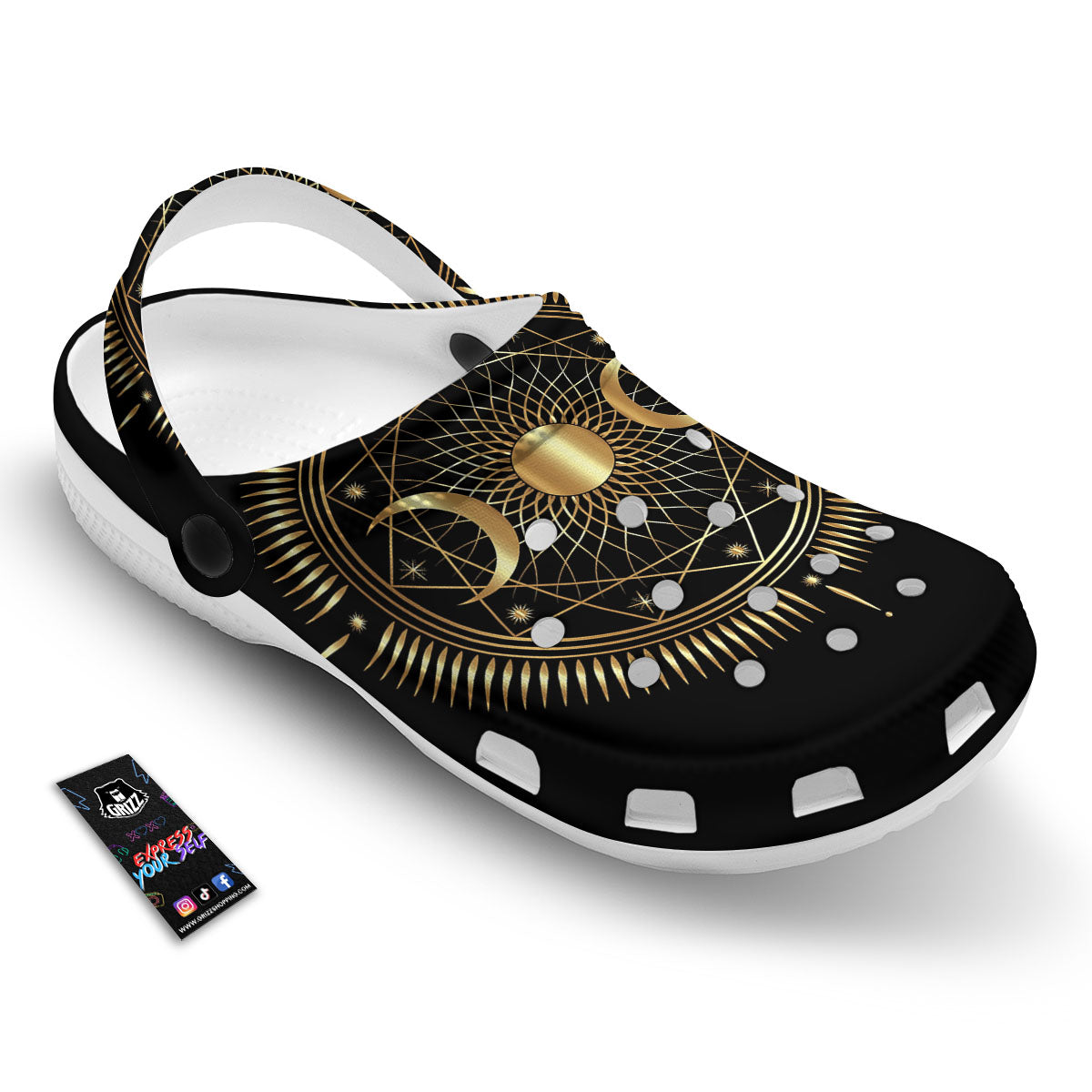 Sun And Moon Geometric Celestial Print Clog-grizzshop