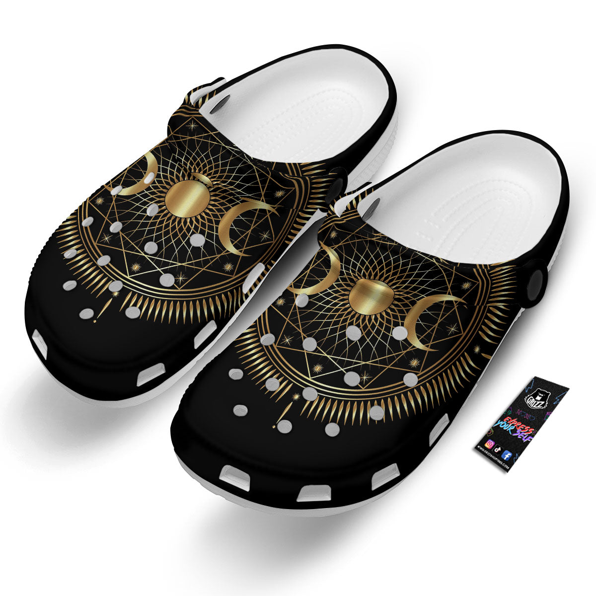 Sun And Moon Geometric Celestial Print Clog-grizzshop
