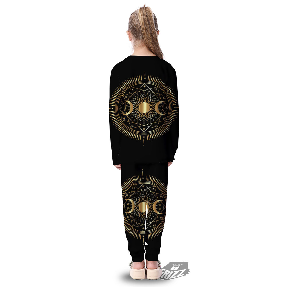 Sun And Moon Geometric Celestial Print Kid's Pajamas-grizzshop
