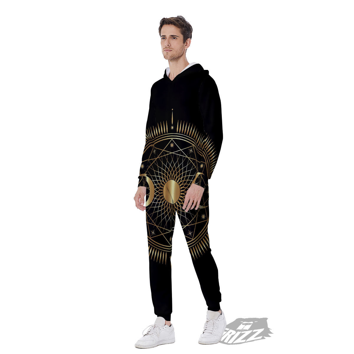 Sun And Moon Geometric Celestial Print Men's Jumpsuit-grizzshop