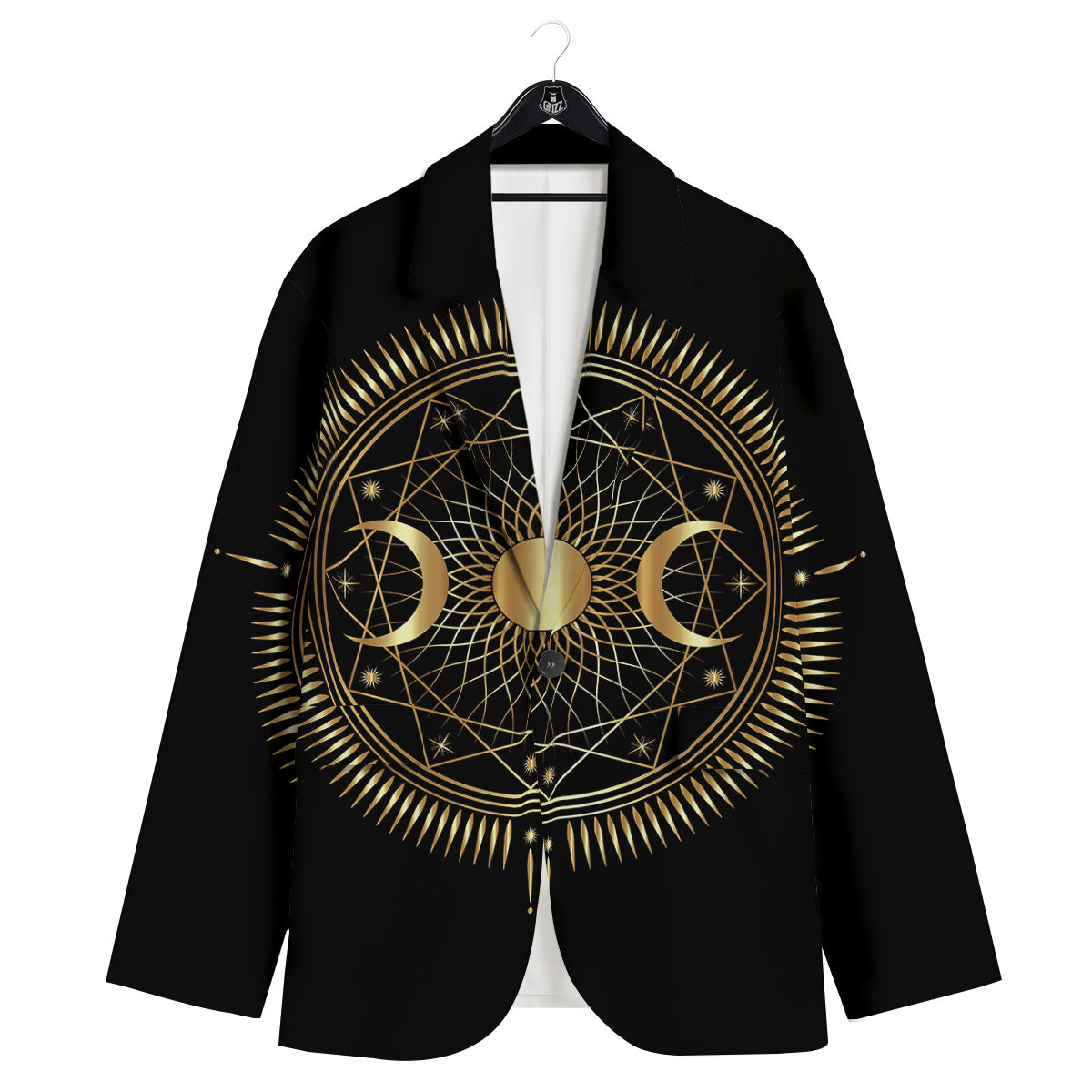 Sun And Moon Geometric Celestial Print Men's Sport Coat-grizzshop