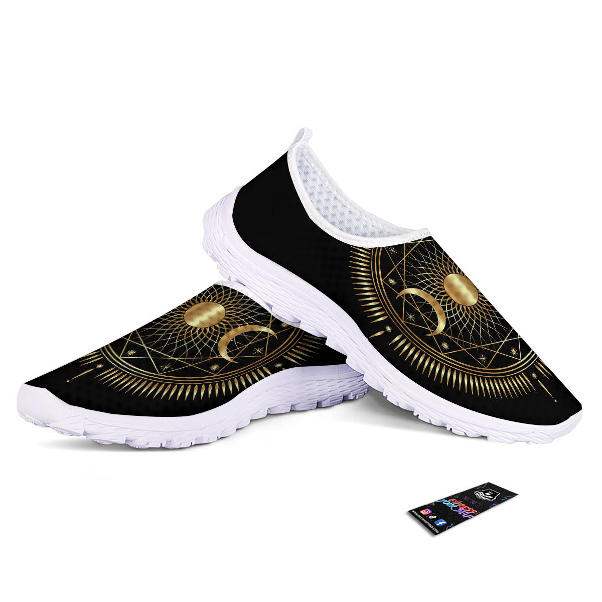 Sun And Moon Geometric Celestial Print Nurse Shoes-grizzshop