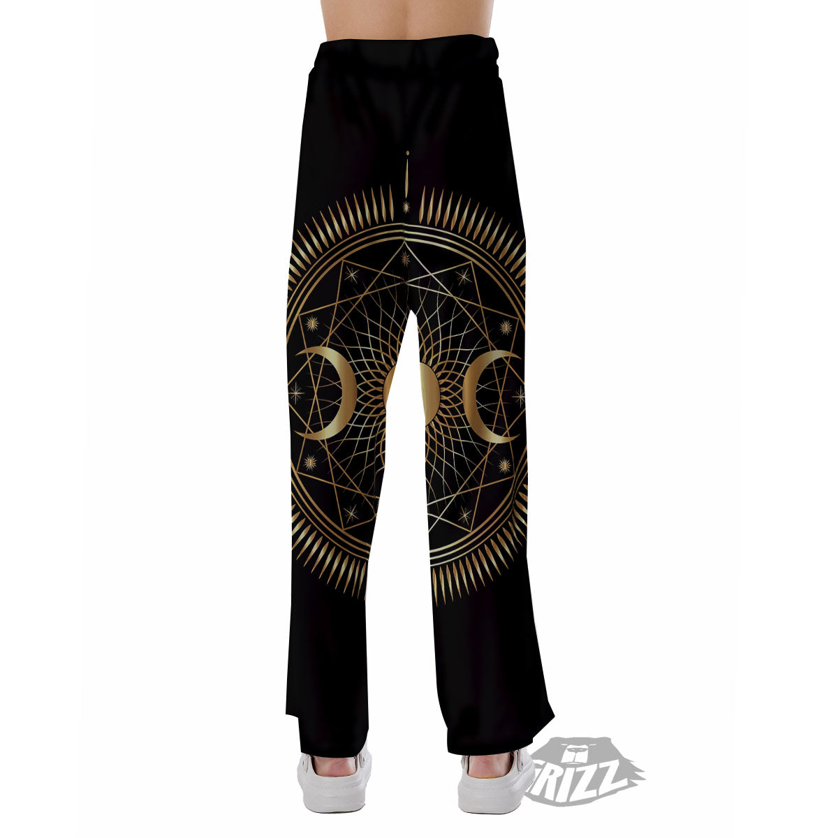 Sun And Moon Geometric Celestial Print Pajama Pants-grizzshop