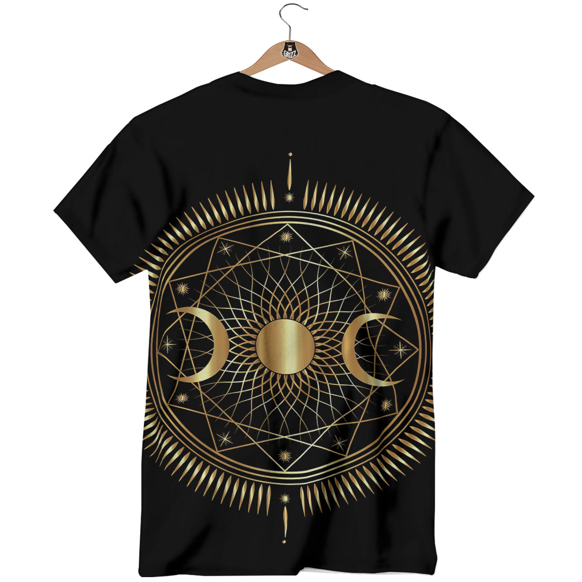 Sun And Moon Geometric Celestial Print T-Shirt-grizzshop