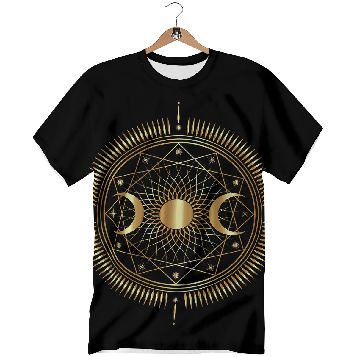 Sun And Moon Geometric Celestial Print T-Shirt-grizzshop