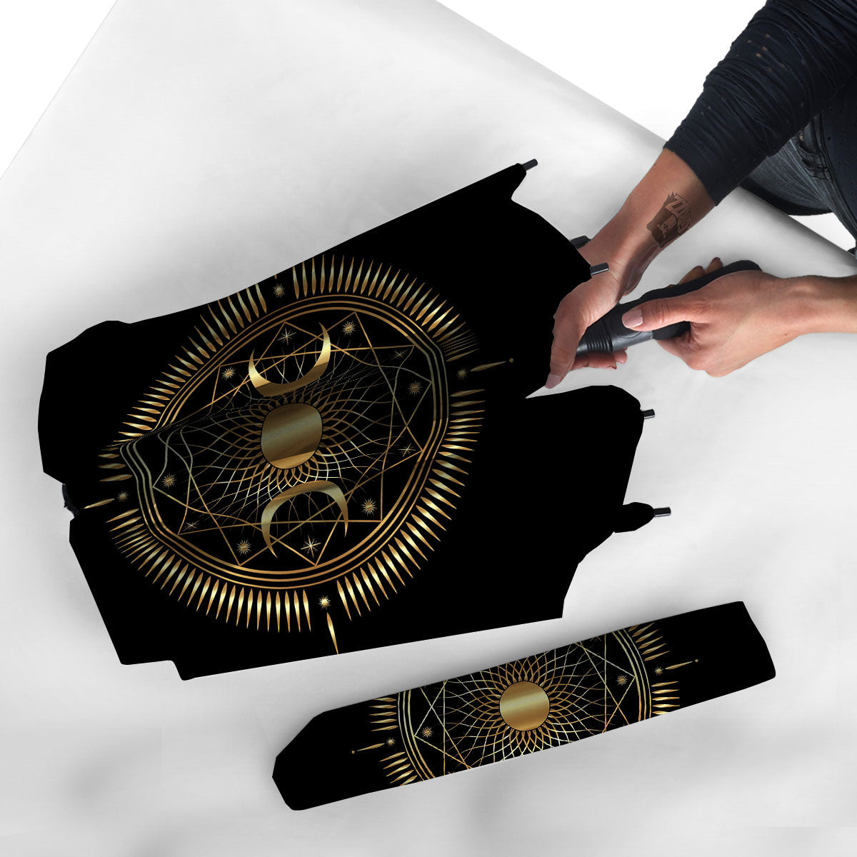 Sun And Moon Geometric Celestial Print Umbrella-grizzshop