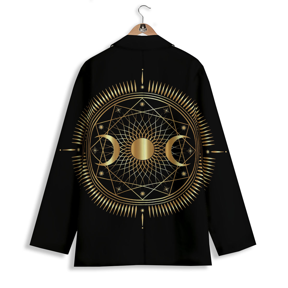 Sun And Moon Geometric Celestial Print Women's Blazer-grizzshop