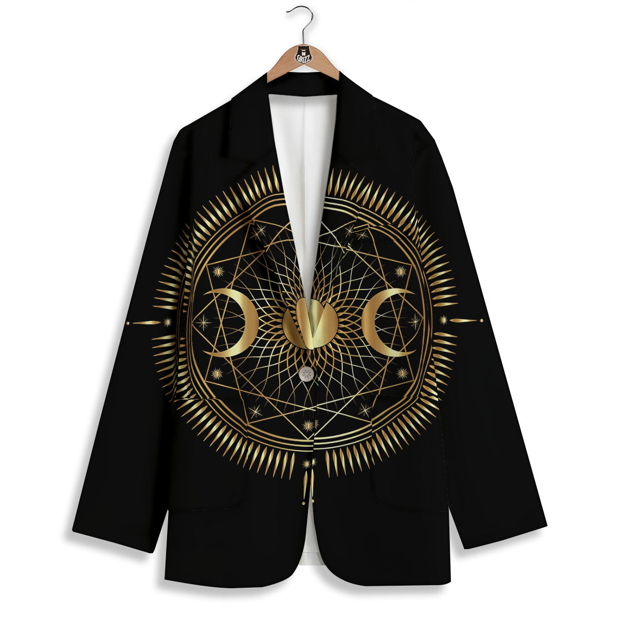 Sun And Moon Geometric Celestial Print Women's Blazer-grizzshop
