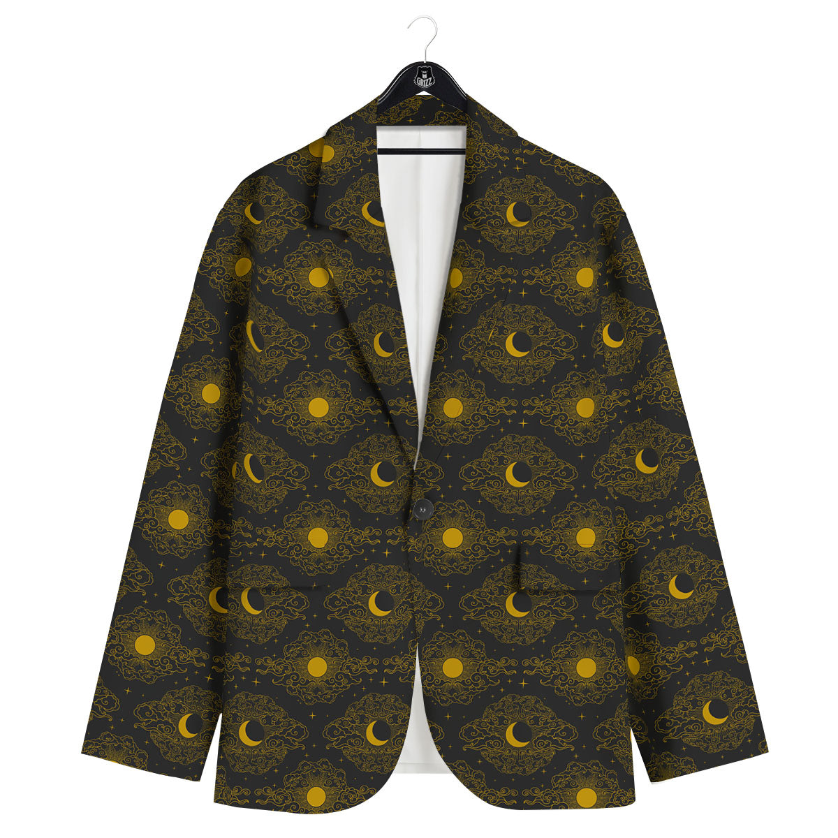 Sun And Vintage Moon Print Pattern Men's Sport Coat-grizzshop