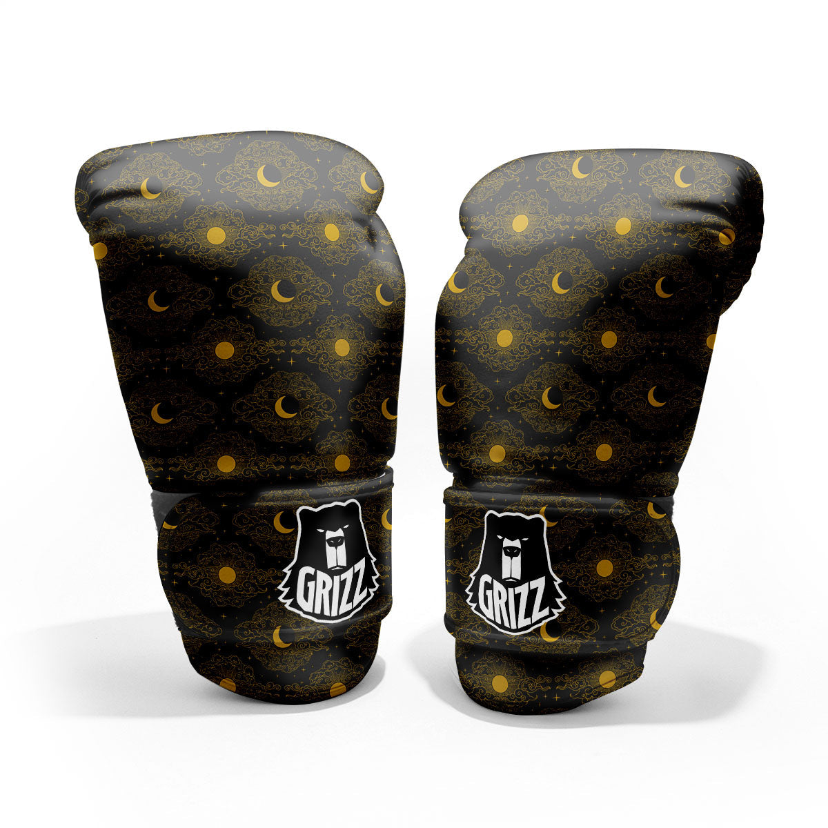 Sun And Vintage Moon Print Pattern Pro Boxing Glove