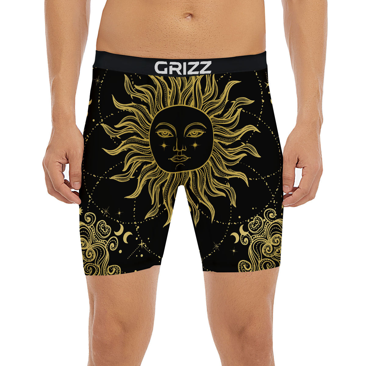 Sun Celestial Vintage Print Boxer Briefs-grizzshop