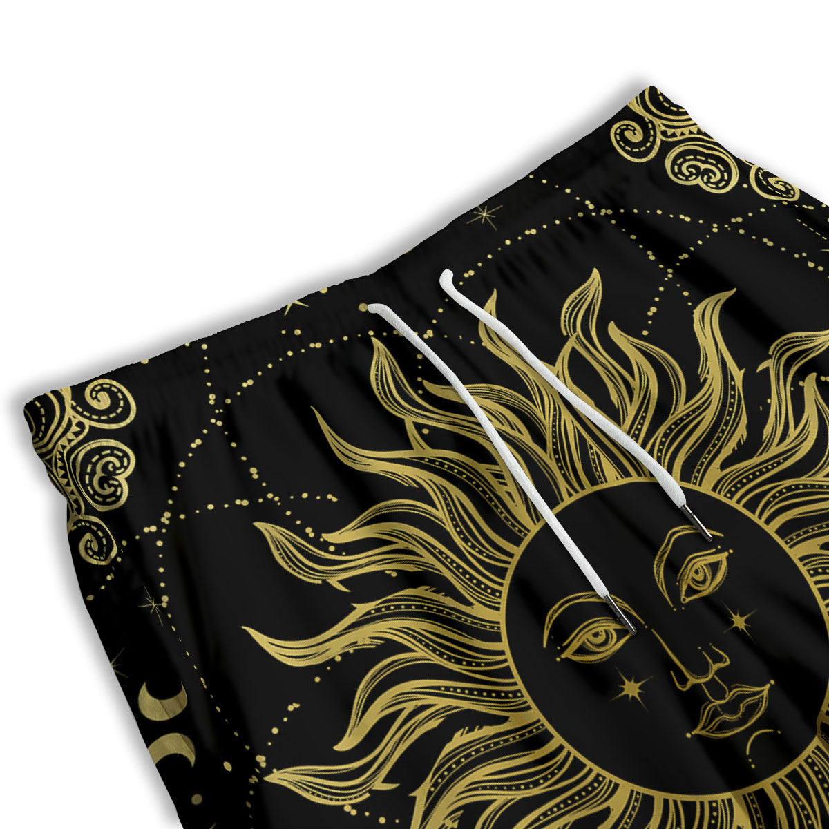 Sun Celestial Vintage Print Men's Athletic Shorts