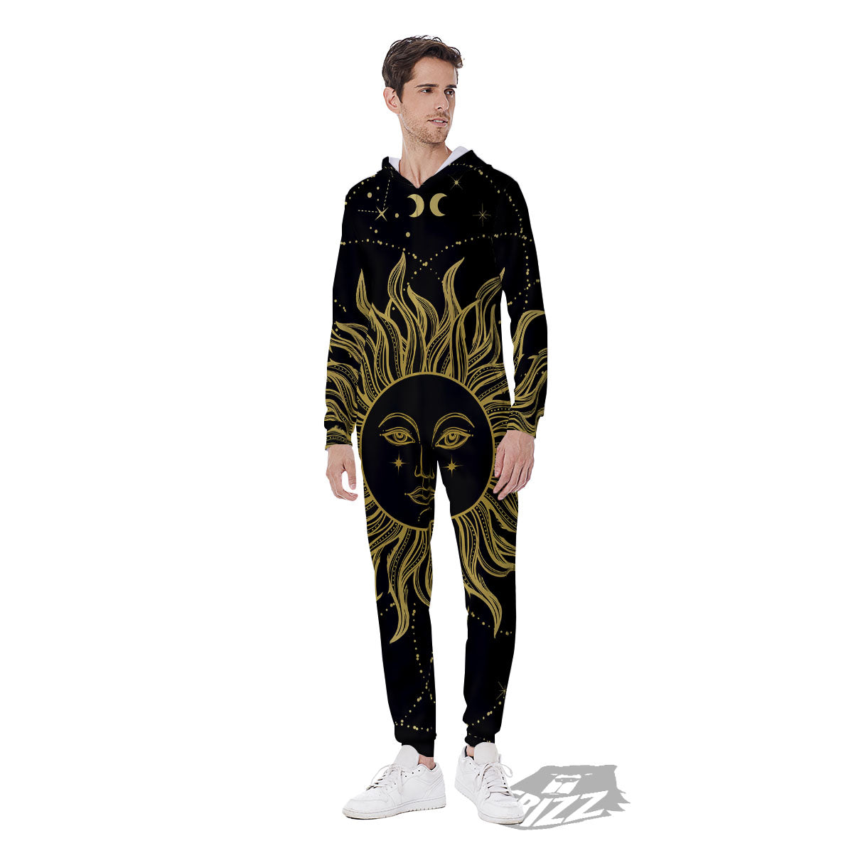 Sun Celestial Vintage Print Men's Jumpsuit-grizzshop