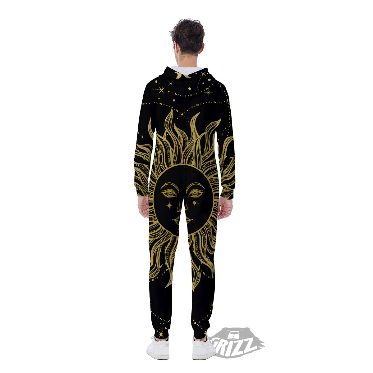 Sun Celestial Vintage Print Men's Jumpsuit-grizzshop