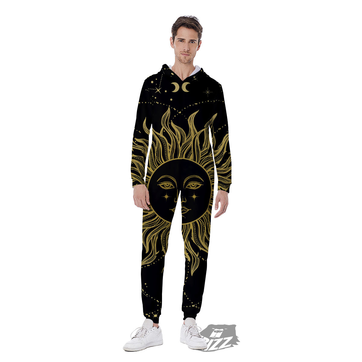 Sun Celestial Vintage Print Men's Jumpsuit-grizzshop