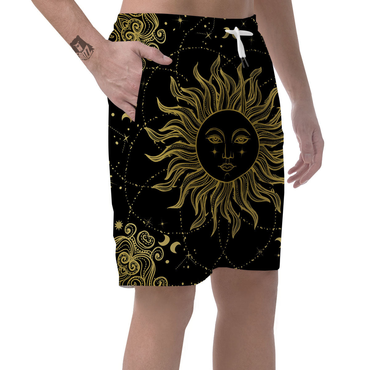 Sun Celestial Vintage Print Men's Shorts-grizzshop