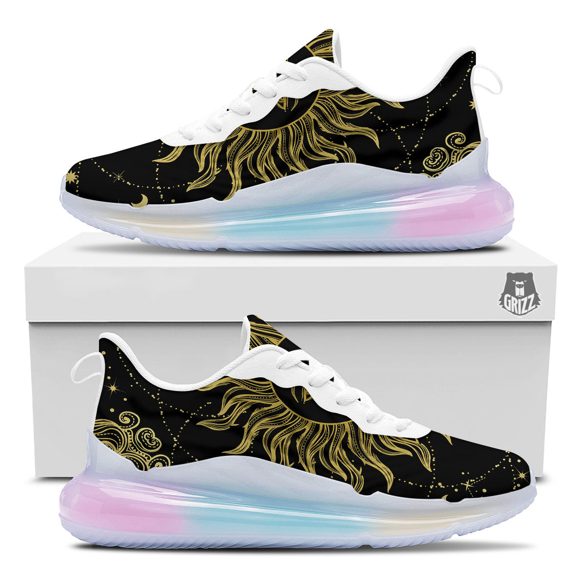 Sun Celestial Vintage Print Running Sneakers-grizzshop