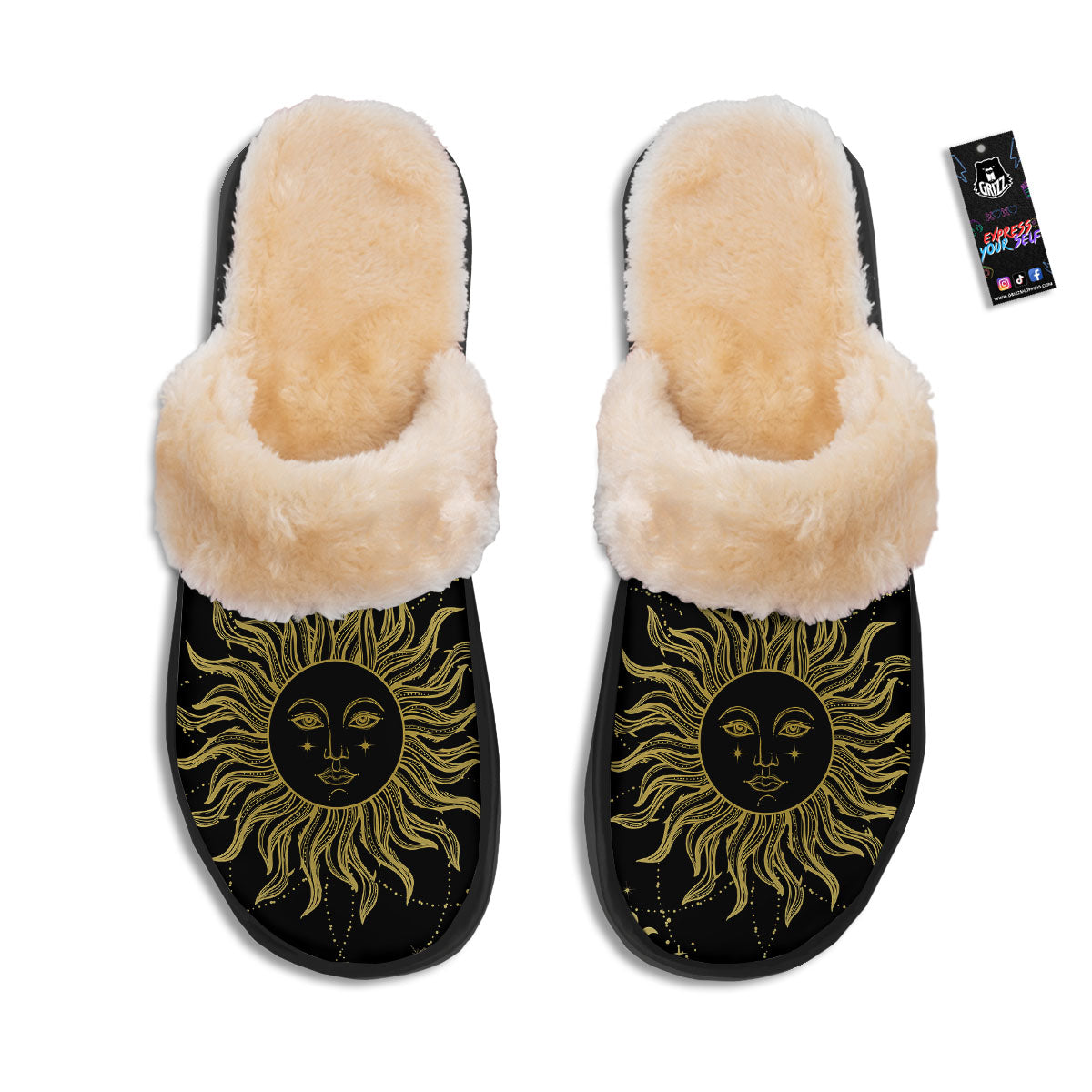Sun Celestial Vintage Print Slippers-grizzshop