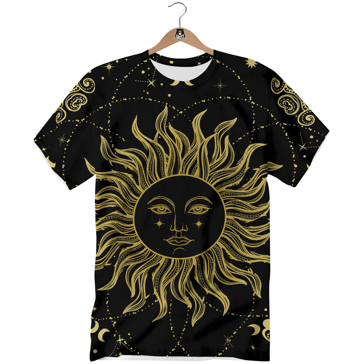 Sun Celestial Vintage Print T-Shirt-grizzshop