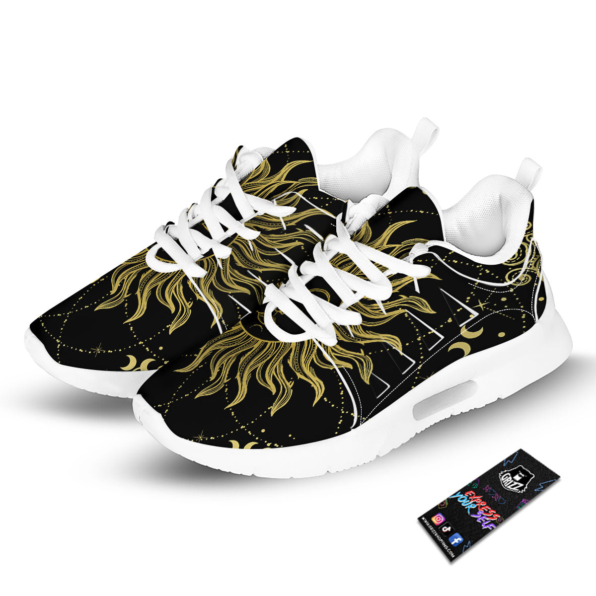Sun Celestial Vintage Print Tennis Shoes-grizzshop