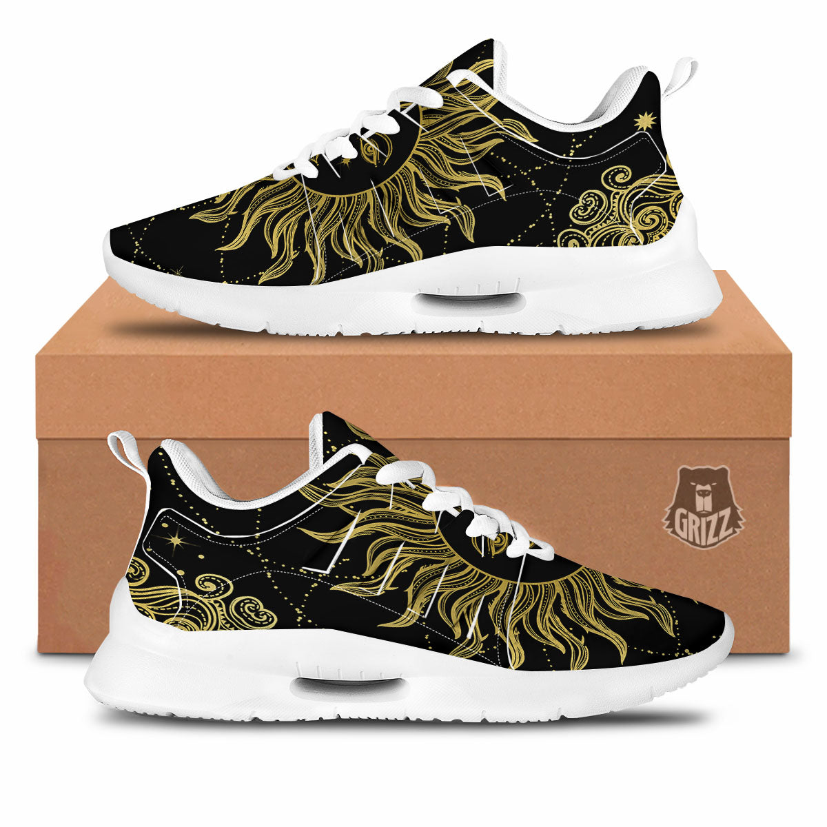 Sun Celestial Vintage Print Tennis Shoes-grizzshop