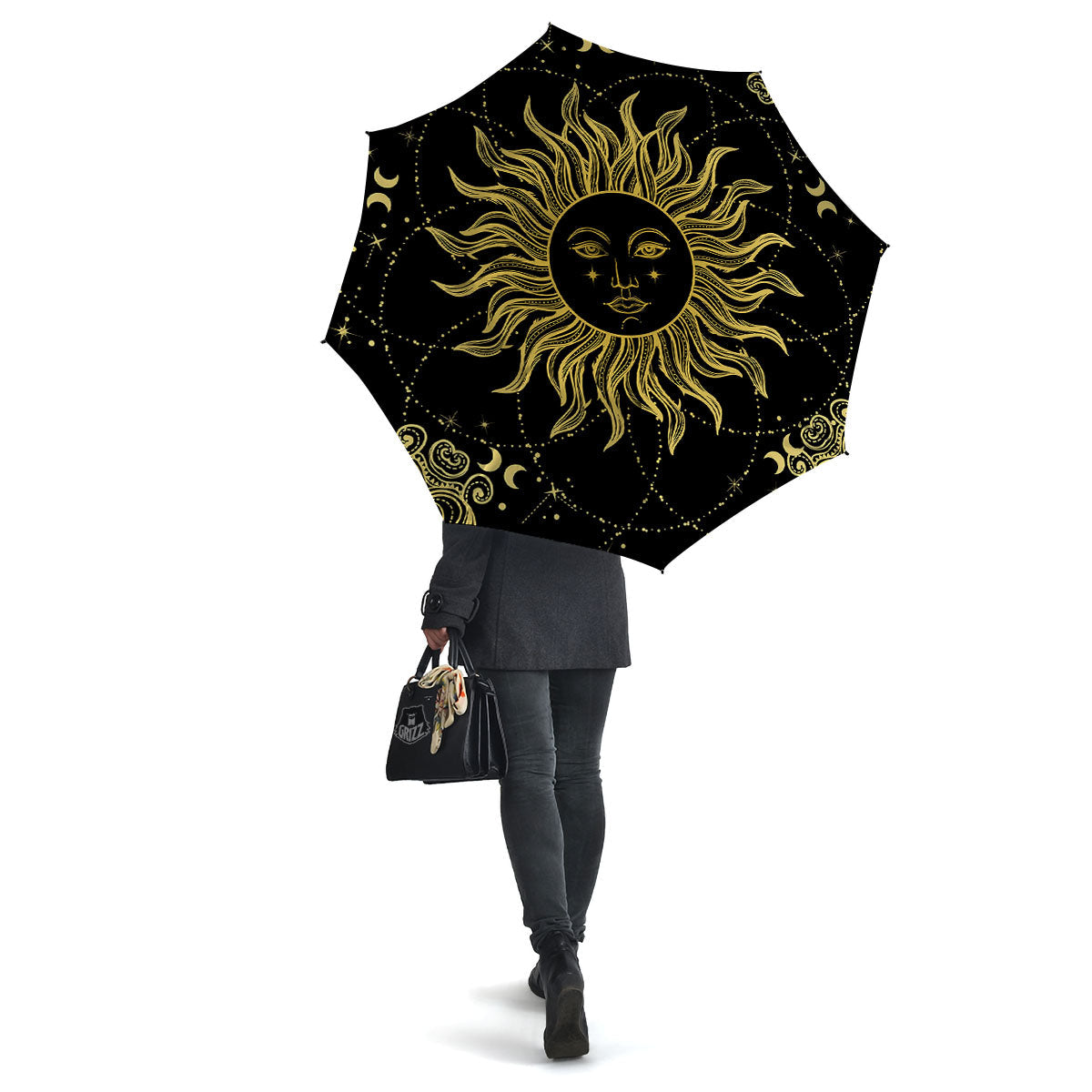 Sun Celestial Vintage Print Umbrella-grizzshop
