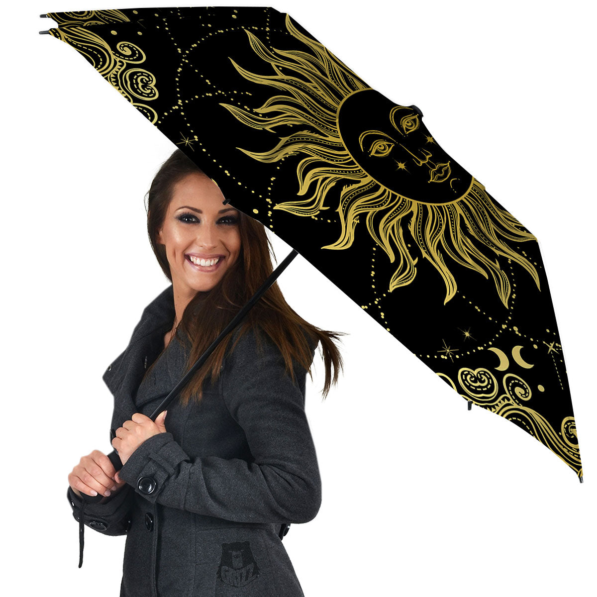 Sun Celestial Vintage Print Umbrella-grizzshop
