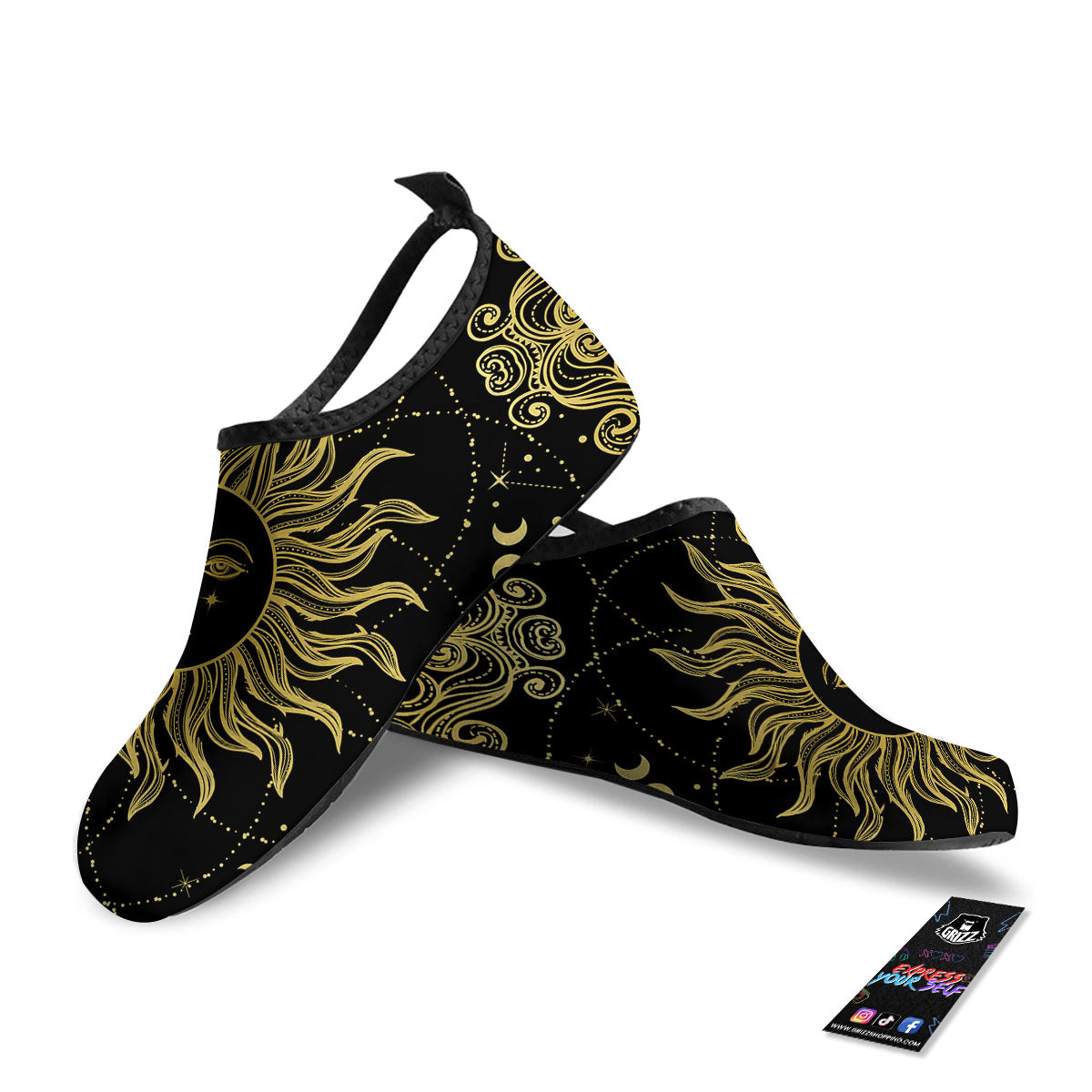 Sun Celestial Vintage Print Water Shoes-grizzshop