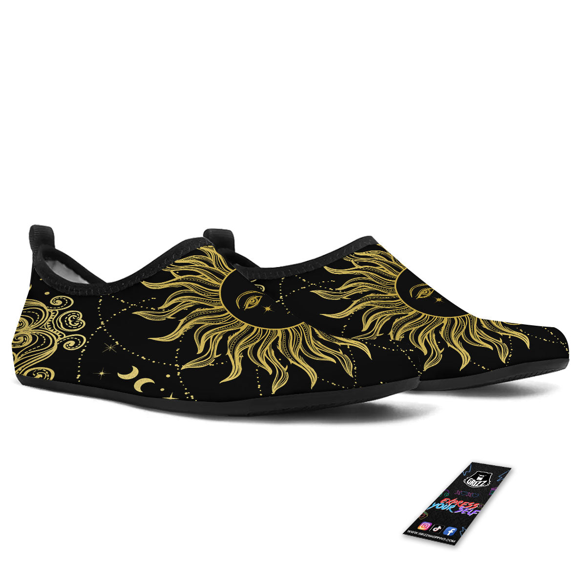 Sun Celestial Vintage Print Water Shoes-grizzshop
