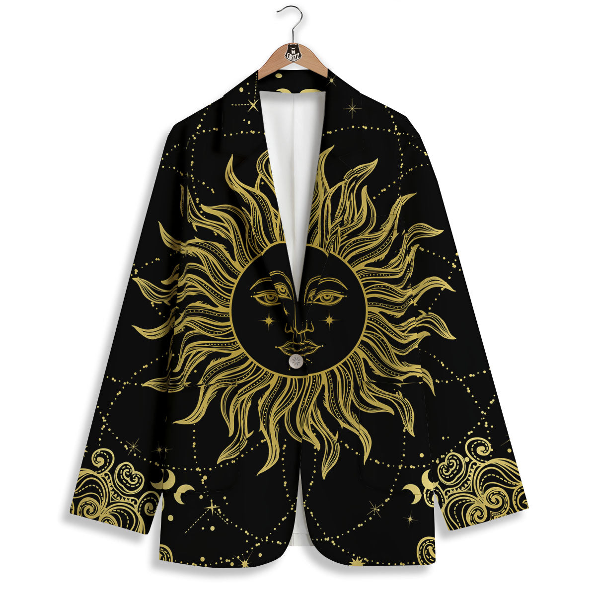 Sun Celestial Vintage Print Women's Blazer-grizzshop