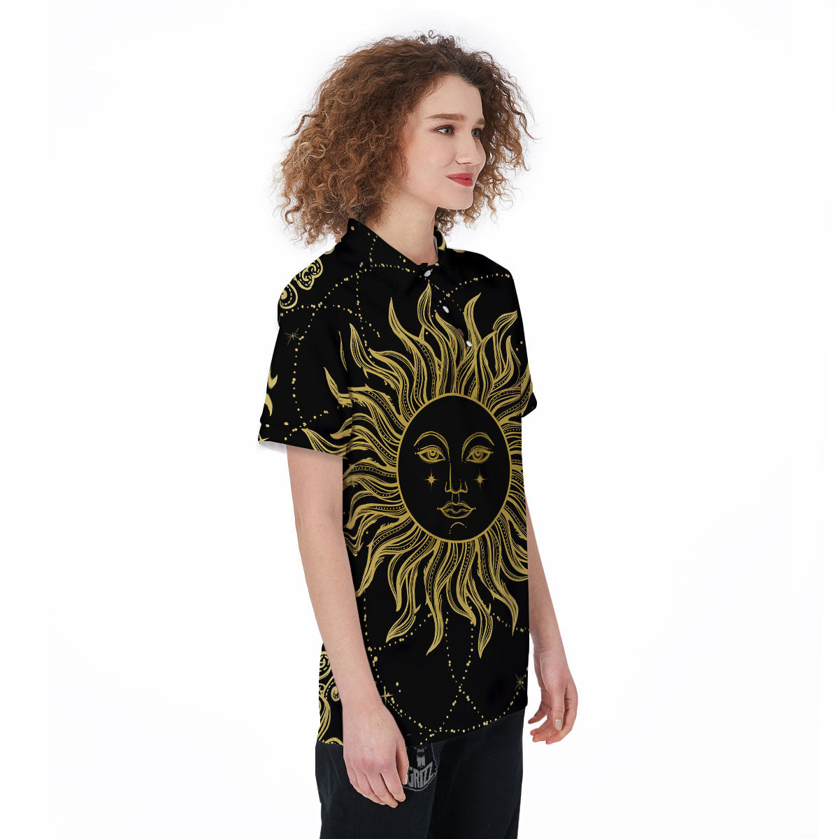 Sun Celestial Vintage Print Women's Golf Shirts-grizzshop