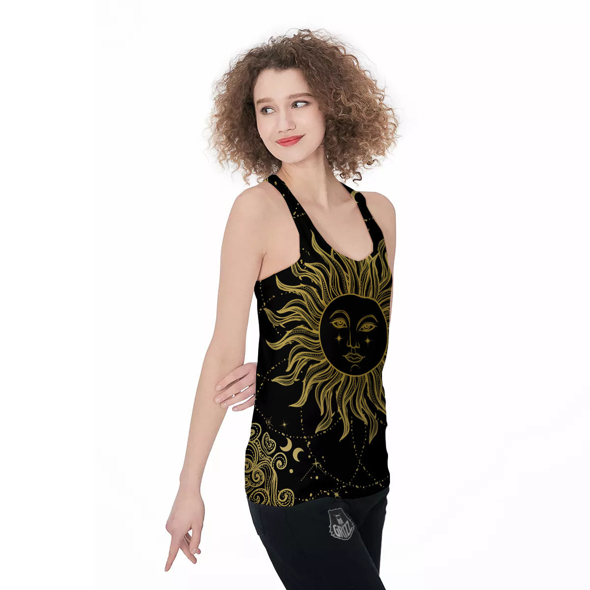 Sun Celestial Vintage Print Women's Racerback Tank Top-grizzshop
